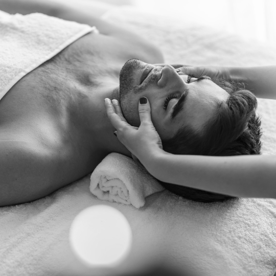 man having a relaxing massage